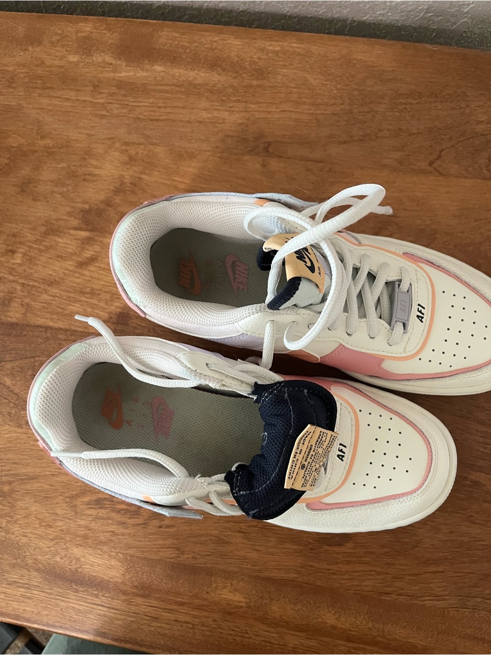 Nike Air Force 1 Shadow Orange Chalk Pink Glaze Size 7.5 - Picture 13 of 14